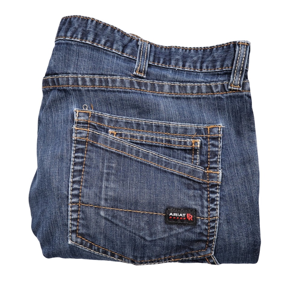 ARIAT Men's 46x32 Dark Wash FR M4 Relaxed Stretch Duralight Straight Leg Jeans